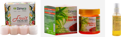 

Zenora Facial Kit-Aloe Vera Gel-Facewash Combo(Set of 3)