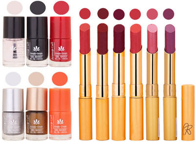 

Aroma Care 6 Nail Polish Set Rythm 6 Pcs Lipstick 6 Awesome Color for Fashion Women 2332017092(Set of 12)