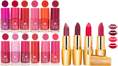 

Aroma Care Gel Nail Polish Set Quick Dry, Long Lasting and Creamy Matte Lipstick Combo 104(Set of 16)