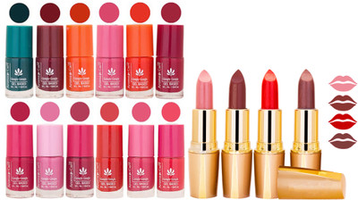 

Aroma Care Lot of 12-piece Surprise Nail Polish Set and Rythm Lipsticks Combo 136(Set of 16)