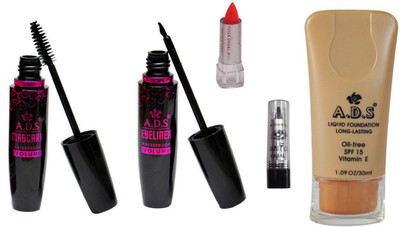 

ADS Eyeliner, Mascara, Foundation, Lipstick and Kajal(Set of 5)