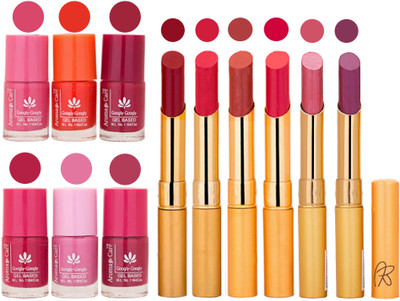 

Aroma Care Quick Dry Nail Polish and Rythm Lipstick Combo 1803201897(Set of 12)