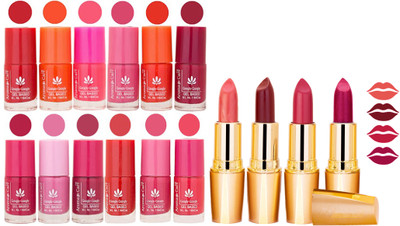 

Aroma Care All About Nail 12 Piece Color Nail Lacquer Combo Set + 4 Rythm Creamy Matte Lipstick Combo 164(Set of 16)
