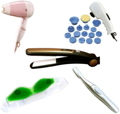 

Appliance Bazar COMBO OF 5 STRAIGHTENER DRYER TRIMMER EYE MASK MASSAGER(Set of 5)
