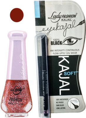 Lady Fashion Nail Polish and Kajal Combo 2010201654(Set of 2)