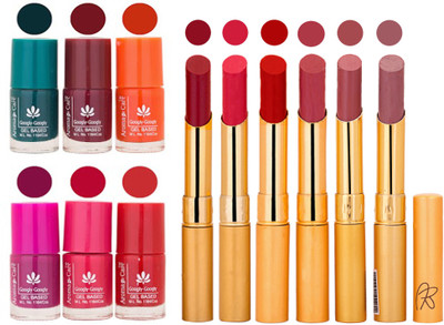 

Aroma Care Famous Combo of Nail Polish with Rythm Long Lasting Lipstick Sets 183201724(Set of 12)