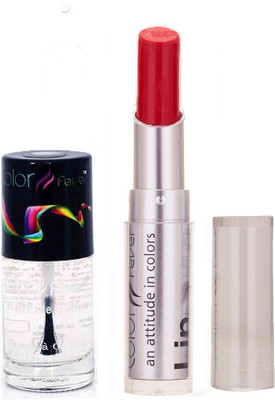 

Color Fever 945 Topcoat Nail Polish+Red Lipstick(Set of 2)