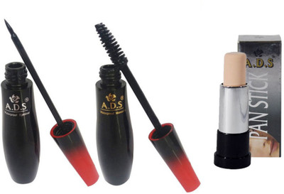 

ADS Waterproof Eyeliner / Mascara / Pan Stick Concealer(Set of 3)