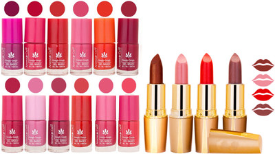 

Aroma Care Lot of 12-piece Surprise Nail Polish Set and Rythm Lipsticks Combo 104(Set of 16)