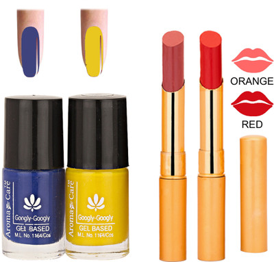 

Aroma Care Nail Polish RHYTHM Orange Lipstick Combo 122(Set of 4)