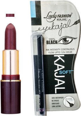 

Lady Fashion Lipstick And Kajal Combo(Set of 2)