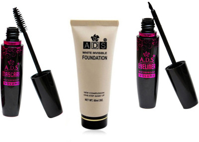 

ADS Waterproof Eyeliner / Mascara / White Invisible Foundation(Set of 3)