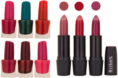 

Rythmx NEW STH RYTH BLK LIPSTICKS AND NAIL POLISH IMPORTANT COMBO 20(Set of 9)