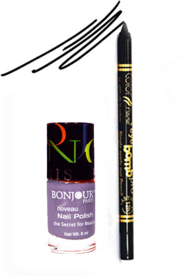 

Bonjour Paris Color Fever 914 Black Pro Kajal+Wine Nail Polish(Set of 2)