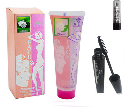 

ADS Cleansing Jasmine scrub gel / Kajal With Mascara(Set of 3)