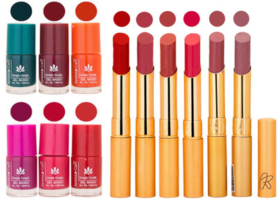 

Aroma Care Famous Combo of Nail Polish with Rythm Long Lasting Lipstick Sets 183201820(Set of 12)