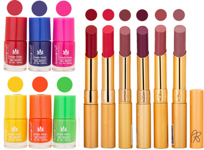 

Aroma Care Makeup Women Nail Polish and Exclusive Long Lasting Lipstick Set 42(Set of 12)