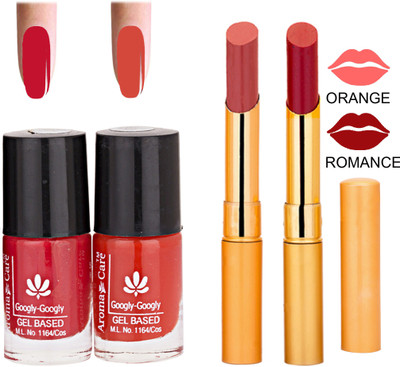 

Aroma Care Nail Polish RHYTHM Orange Lipstick Combo 093(Set of 4)