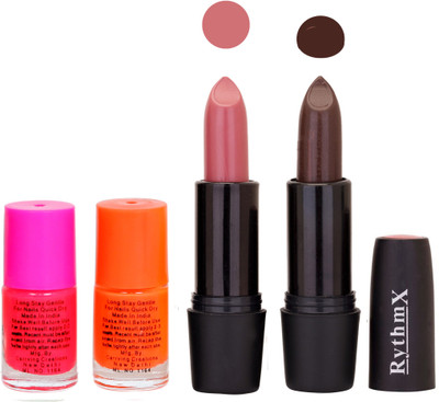 

Rythmx FB RYTH BLK LIPSTICKS AND NAIL POLISH IMPORTANT COMBO 017(Set of 4)
