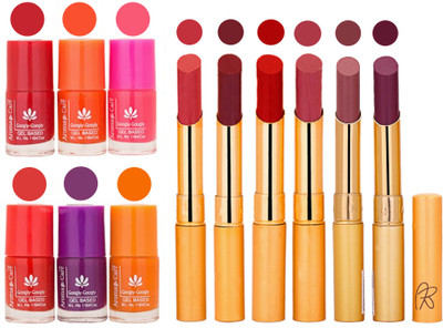 

Aroma Care Nail Polish Set and Rythm Lipstick Sets ( Modern Shades) 1803201785(Set of 12)