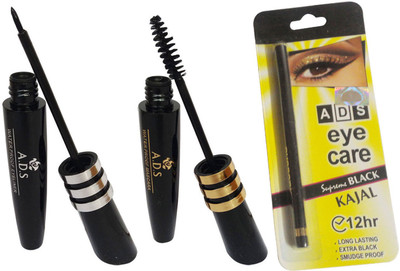 

ADS Water Proof Eye Liner / Mascara / Kajal(Set of 3)