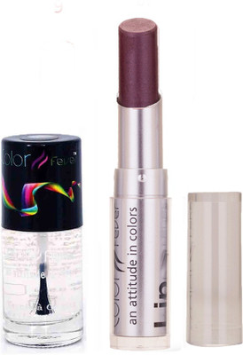 

Color Fever 924 Topcoat Nail Polish+Wine Shine Lipstick(Set of 2)