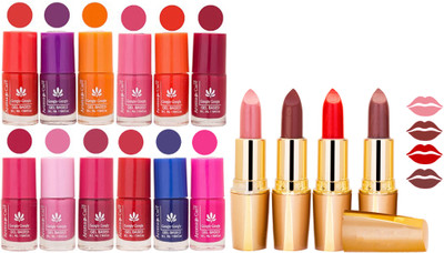 

Aroma Care Lot of 12-piece Surprise Nail Polish Set and Rythm Lipsticks Combo 146(Set of 16)