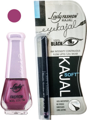 

Lady Fashion Nail Polish and Kajal Combo 2010201640(Set of 2)