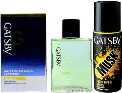

Gatsby Muskl After Shave Lotion ,Musk Deodorant Spray(Set of 2)