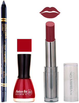 

Rythmx Lipstick , Nail Polish And Stay On Black Kajal Makeup Combo 1003(Set of 3)