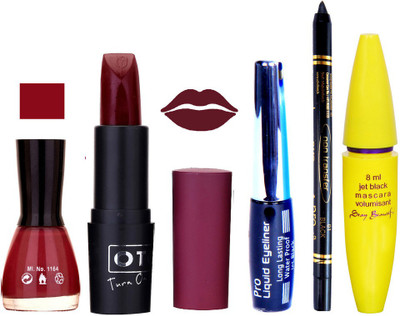 

Rythmx Lipstick, Nail Polish, Eyeliner,Black Kajal Makeup Combo Kit 1315(Set of 5)