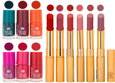 

Aroma Care Famous Combo of Nail Polish with Rythm Long Lasting Lipstick Sets 183201830(Set of 12)
