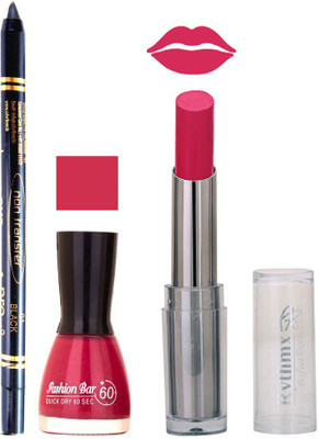 

Rythmx Lipstick , Nail Polish And Stay On Black Kajal Makeup Combo 1033(Set of 3)
