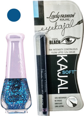 

Lady Fashion Nail Polish and Kajal Combo 2010201644(Set of 2)