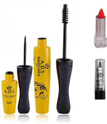 

ADS Eyeliner / Mascara / Mini Lipstick / Kajal(Set of 4)