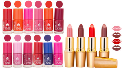 

Aroma Care Lot of 12-piece Surprise Nail Polish Set and Rythm Lipsticks Combo 144(Set of 16)