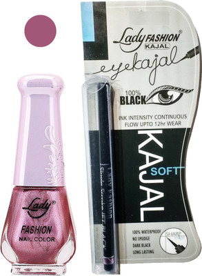 

Lady Fashion Nail Polish and Kajal Combo 2010201633(Set of 2)