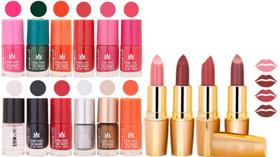 

Aroma Care Lot of 12-piece Surprise Nail Polish Set and Rythm Lipsticks Combo 133(Set of 16)