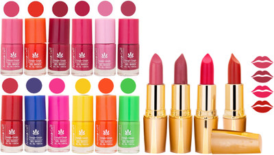 

Aroma Care All About Nail 12 Piece Color Nail Lacquer Combo Set + 4 Rythm Creamy Matte Lipstick Combo 129(Set of 16)