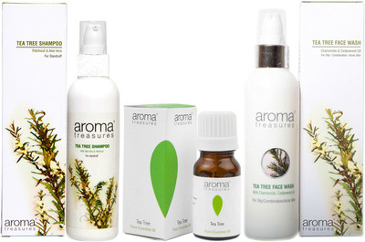

Aroma Treasures Tea Tree Face Wash, Tea Tree Shampoo and Tea Tree Oil(Set of 3)