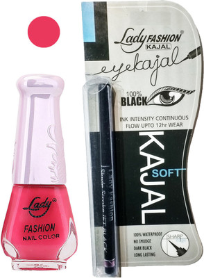 

Lady Fashion Nail Polish and Kajal Combo 2010201607(Set of 2)