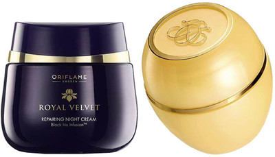 

Oriflame Sweden Royal Velvet Repairing Night Cream + Tender Care Protecting Balm with Organic Honey(Set of 2)