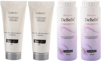 DeBelle 50g DeBelle Fairness Cream (Combo kit of 2) & 100g Fairness Talc (Combo kit of 2)(Set of 4)