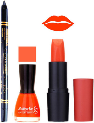 

Fashion Bar Nail Polish , OTG Lipstick , Black Kajal Combo 42(Set of 3)