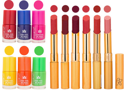 

Aroma Care Makeup Women Nail Polish and Exclusive Long Lasting Lipstick Set 93(Set of 12)