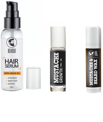 

Beardo Serum,Roll on And Wax Stick(Set of 3)