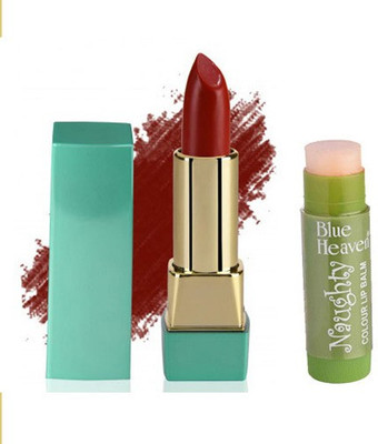 

Blue Heaven Mintz Glossy Lipstick (Coral Red) & Naughty Color Lip Balm (Magic)(Set of 2)