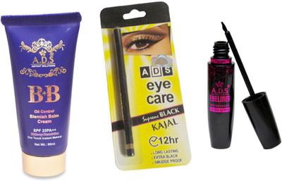 

ADS BB Cream (SPF-25PA++) / Eye Care Kajal / Waterproof Eyeliner(Set of 3)