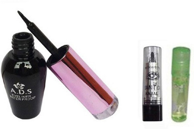 

ADS 1612 Eyeliner, Kajal, Lip Gloss(Set of 3)