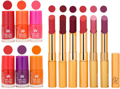 

Aroma Care Nail Polish Set and Rythm Lipstick Sets ( Modern Shades) 1803201792(Set of 12)